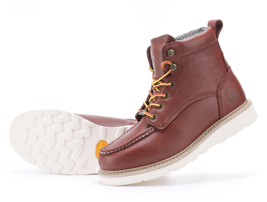 ROCKROOSTER Walker 6 inch Wedge Work Boots, Soft toe, Oil Resistant ASTM 2892 with Vibram® Outsole VAP360 - Rock Rooster Footwear Inc