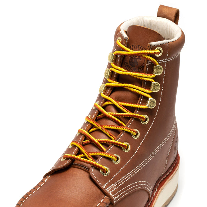 ROCKROOSTER Norwood Men's 6 inch Brown Steel Toe Wedge Work Boots SAP621 - Rock Rooster Footwear Inc