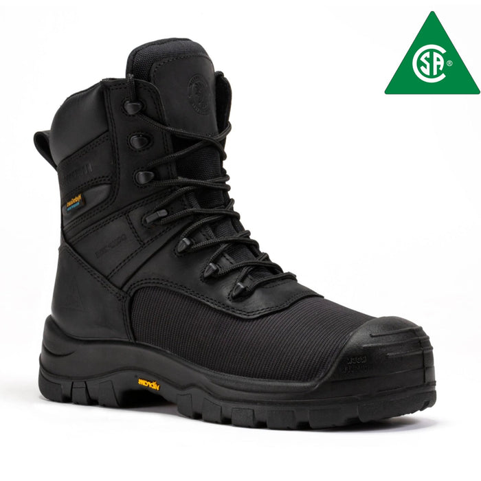 ROCKROOSTER Beaufort Men's Black 8 inch Waterproof Composite Toe Work Boots VAK830 - Rock Rooster Footwear Inc