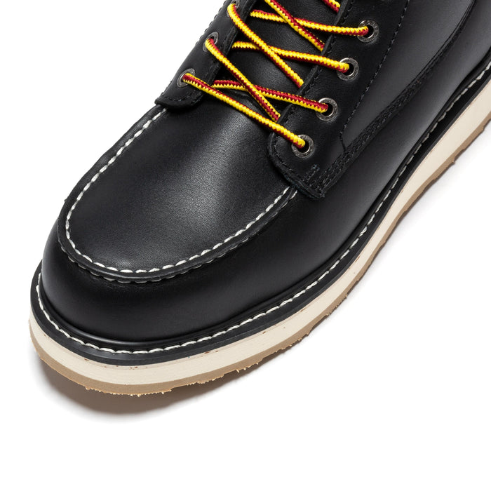ROCKROOSTER Trinidad Men's 6 inch Black Steel Toe Wedge Work Boots SAP2301