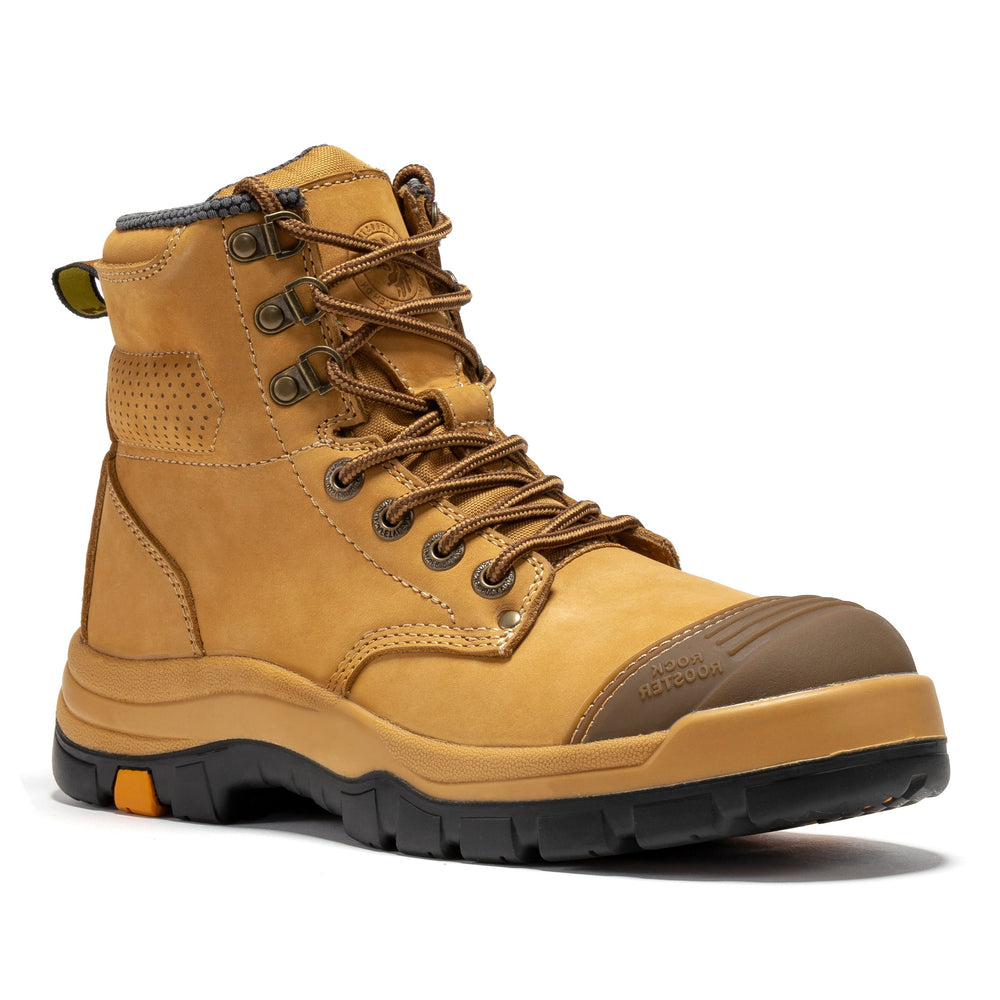 ROCKROOSTER Madison Tan inch Zip-sided Steel Toe Leather Work
