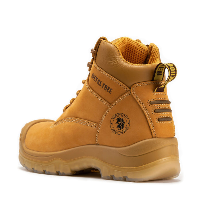 ROCKROOSTER Woodland Wheat 6 inch Composite Toe Zip-sided Leather Work Boots AK659 - Rock Rooster Footwear Inc