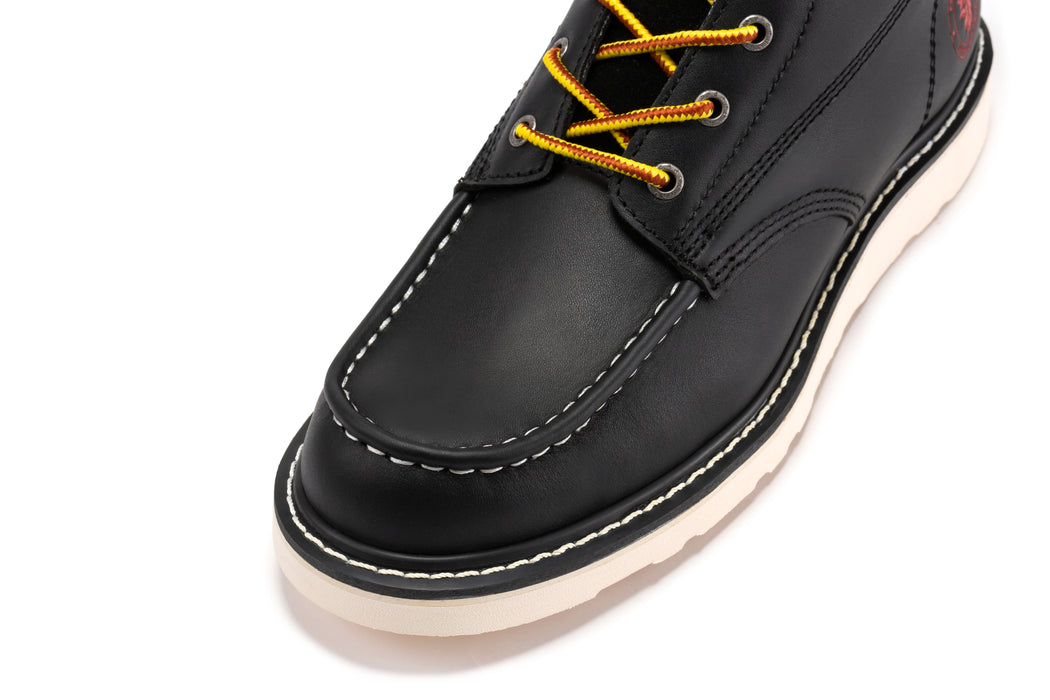 ROCKROOSTER Ravenna Men's 6 inch Black Soft Toe Zip Sided Wedge Work Boots VAP310 - Rock Rooster Footwear Inc