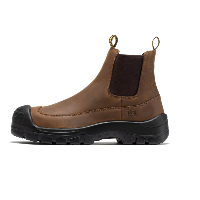 ROCKROOSTER Woodland Brown 6 inch Composite Toe Pull-on Leather Work Boots AK664 - Rock Rooster Footwear Inc