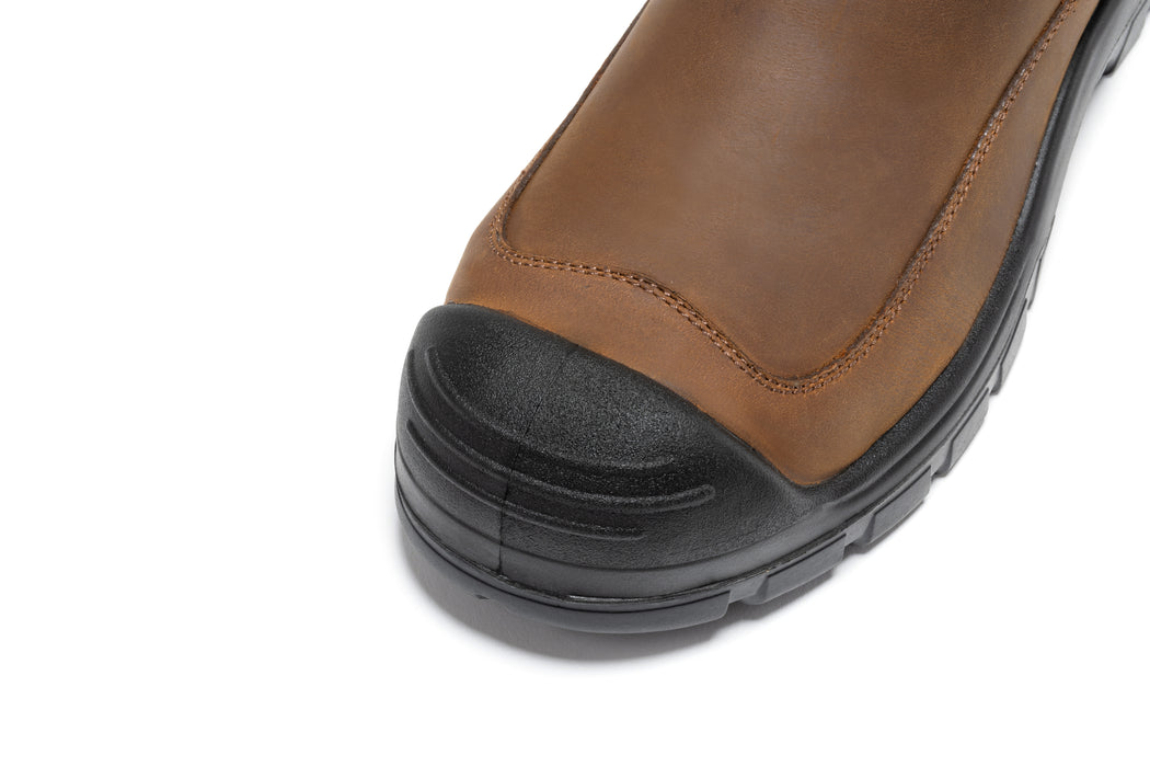 ROCKROOSTER Woodland Brown 6 inch Composite Toe Pull-on Leather Work Boots AK664 - Rock Rooster Footwear Inc