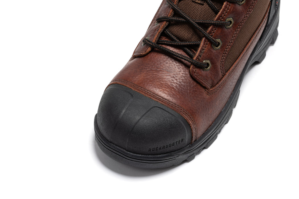 ROCKROOSTER Daviston 6 inch Brown Composite Toe Waterproof Work Boots AT872 - Rock Rooster Footwear Inc