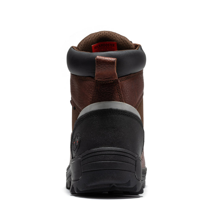 ROCKROOSTER Daviston 6 inch Brown Composite Toe Waterproof Work Boots AT872 - Rock Rooster Footwear Inc
