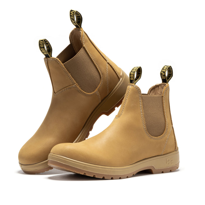 ROCKROOSTER  6 inch Pull on Leather Chelsea Work Boots AD100 - Rock Rooster Footwear Inc