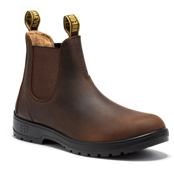 ROCKROOSTER  6 inch Pull on Leather Chelsea Work Boots AD120 - Rock Rooster Footwear Inc