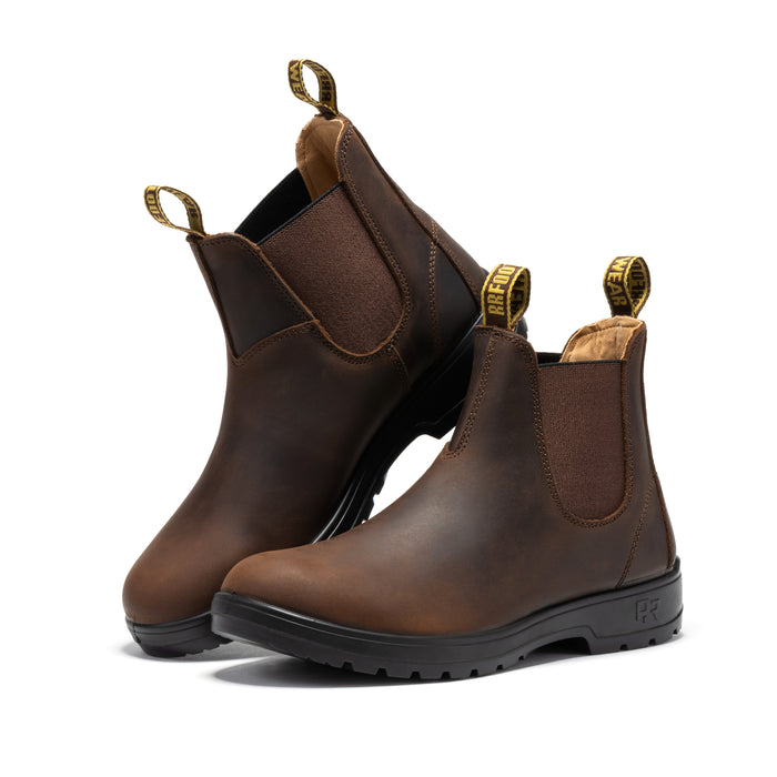 ROCKROOSTER  6 inch Pull on Leather Chelsea Work Boots AD120 - Rock Rooster Footwear Inc