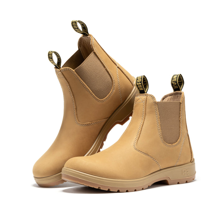 ROCKROOSTER  6 inch Pull on Leather Chelsea Work Boots AD120 - Rock Rooster Footwear Inc