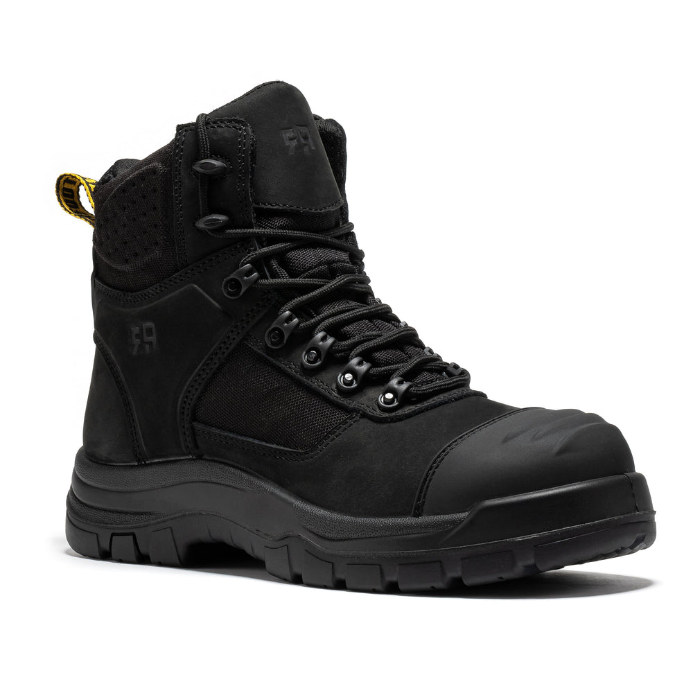 ROCKROOSTER Stowe Black 7 inch Composite Toe Leather Work Boots CP212BK - Rock Rooster Footwear Inc