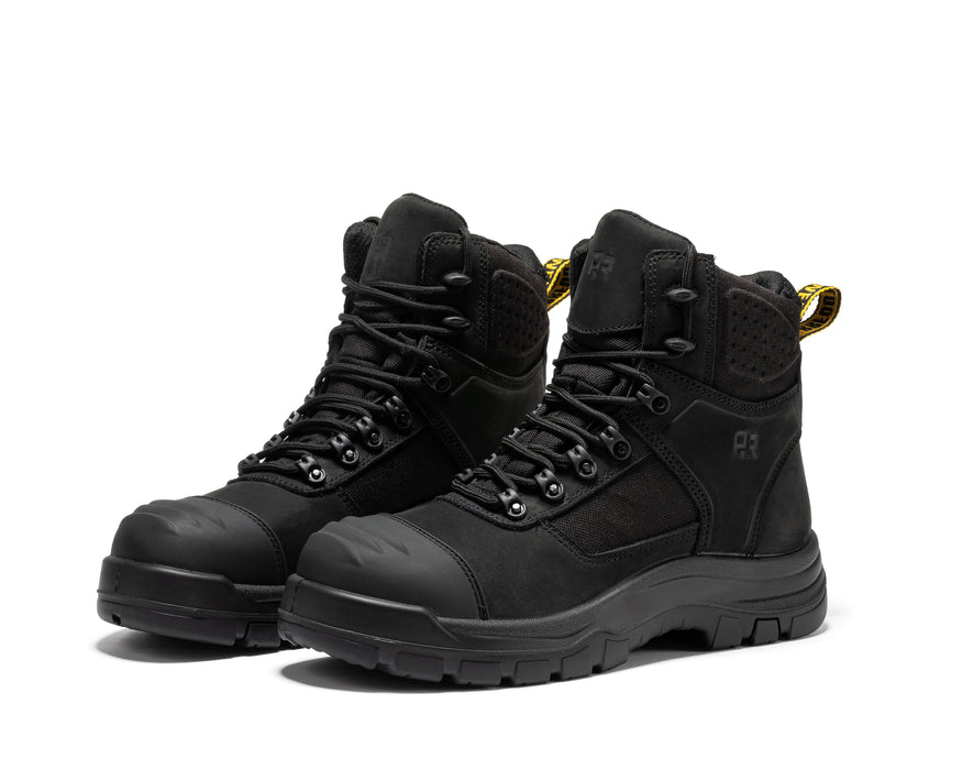 ROCKROOSTER Stowe Black 7 inch Composite Toe Leather Work Boots CP212BK - Rock Rooster Footwear Inc