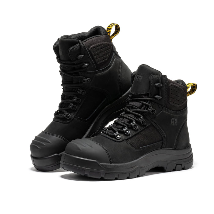 ROCKROOSTER Stowe Black 7 inch Composite Toe Leather Work Boots CP212BK - Rock Rooster Footwear Inc