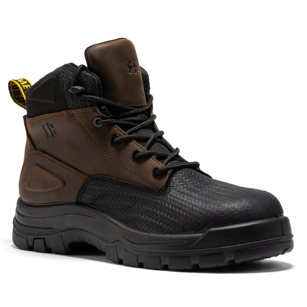 ROCKROOSTER Marfa Brown 6 Inch Waterproof Composite Toe Leather Work Boots CP210 - Rock Rooster Footwear Inc