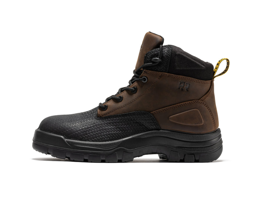 ROCKROOSTER Marfa Brown 6 Inch Waterproof Composite Toe Leather Work Boots CP210 - Rock Rooster Footwear Inc