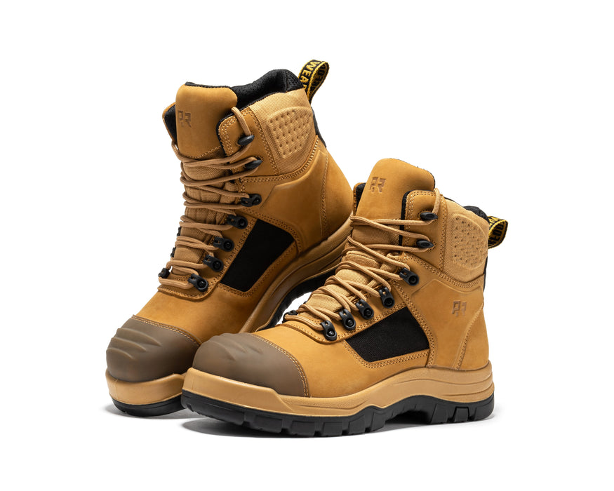 ROCKROOSTER Stowe Black 7 inch Composite Toe Leather Work Boots CP212BK - Rock Rooster Footwear Inc