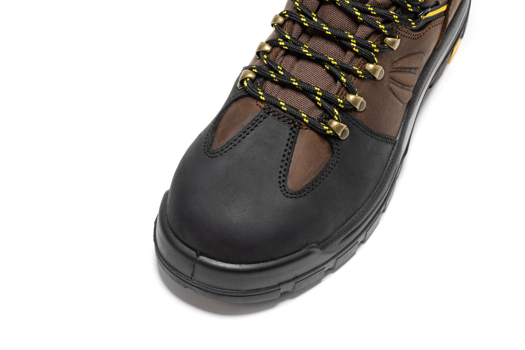 ROCKROOSTER Marfa Brown 6 inch Waterproof Composite Toe Leather Work Boots CP211 - Rock Rooster Footwear Inc