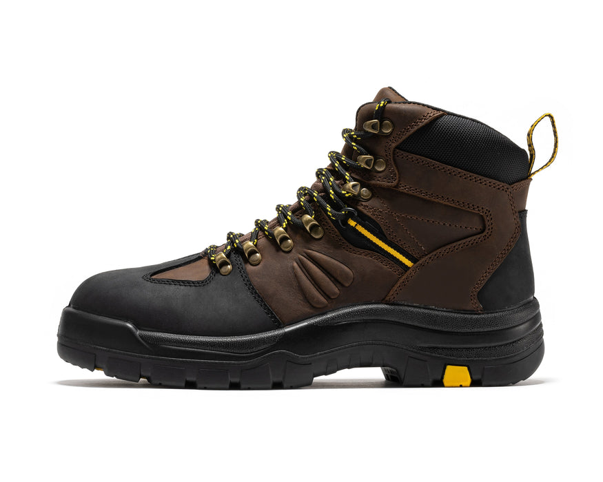 ROCKROOSTER Marfa Brown 6 inch Waterproof Composite Toe Leather Work Boots CP211 - Rock Rooster Footwear Inc