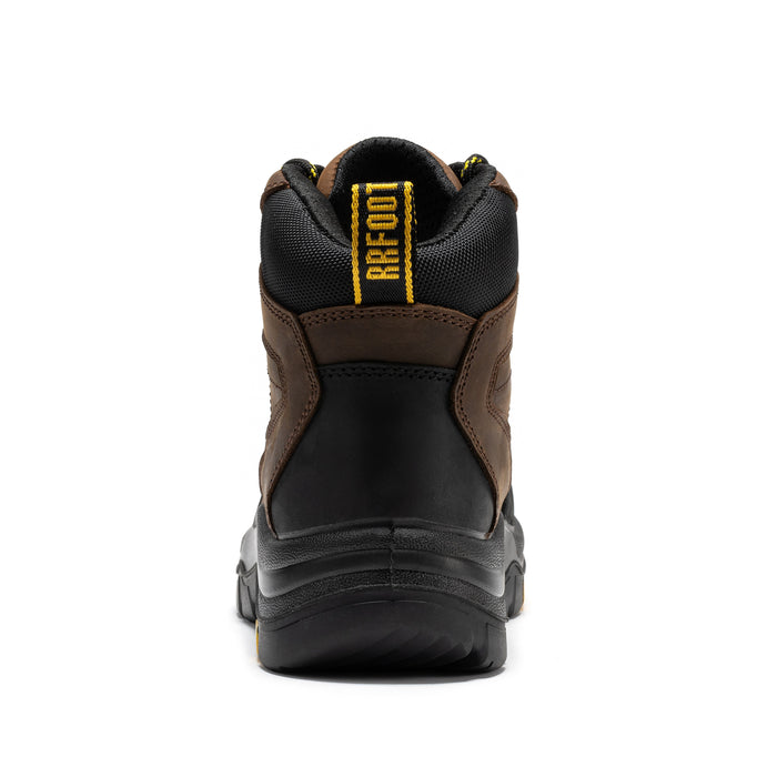 ROCKROOSTER Marfa Brown 6 inch Waterproof Composite Toe Leather Work Boots CP211 - Rock Rooster Footwear Inc