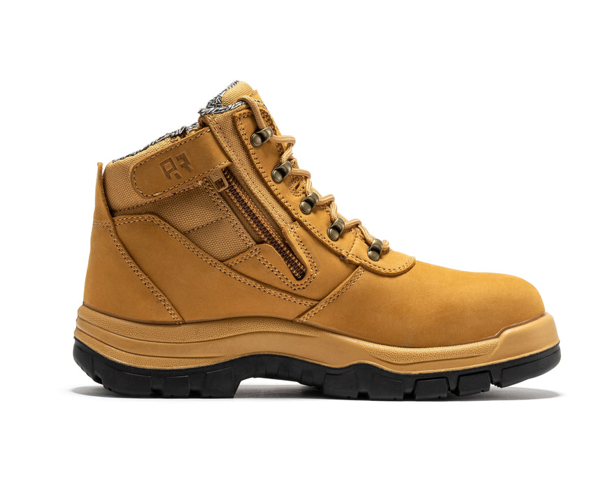 ROCKROOSTER Avalon Black 6 Inch Zip-sided Composite toe Leather Work Boots CP213BK - Rock Rooster Footwear Inc