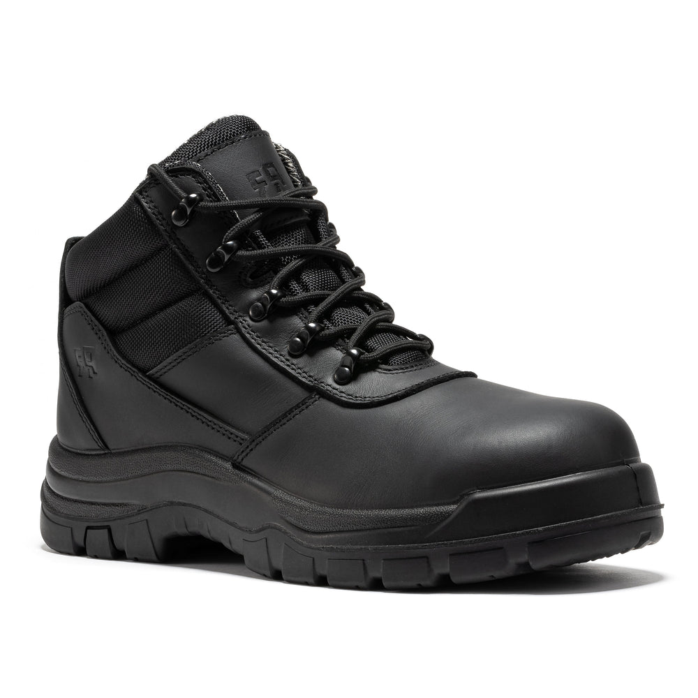 ROCKROOSTER Avalon Black 6 Inch Zip-sided Composite toe Leather Work Boots CP213BK - Rock Rooster Footwear Inc