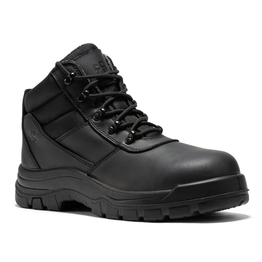 ROCKROOSTER Avalon Black 6 Inch Zip-sided Composite toe Leather Work B