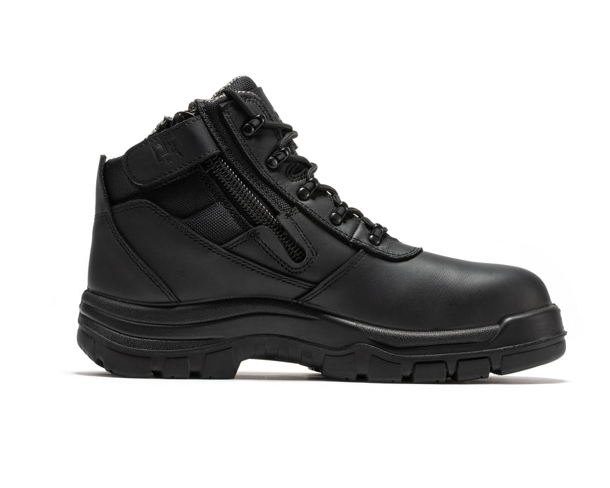 ROCKROOSTER Avalon Black 6 Inch Zip-sided Composite toe Leather Work Boots CP213BK - Rock Rooster Footwear Inc