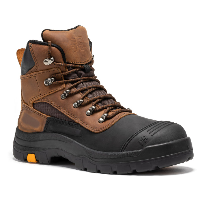 Rock Rooster Sedona waterproof steel toe leather work boots, 6-inch height, featuring sturdy construction and rugged design.