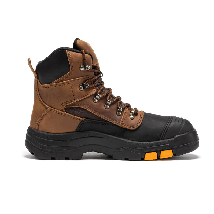 Rock Rooster Sedona waterproof steel toe leather work boots, 6-inch height, rugged design, durable footwear for tough work conditions.