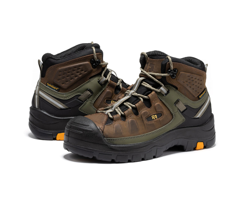 ROCKROOSTER Woodland Brown 6 inch Composite Toe Waterproof Leather Work Boots AK661 - Rock Rooster Footwear Inc
