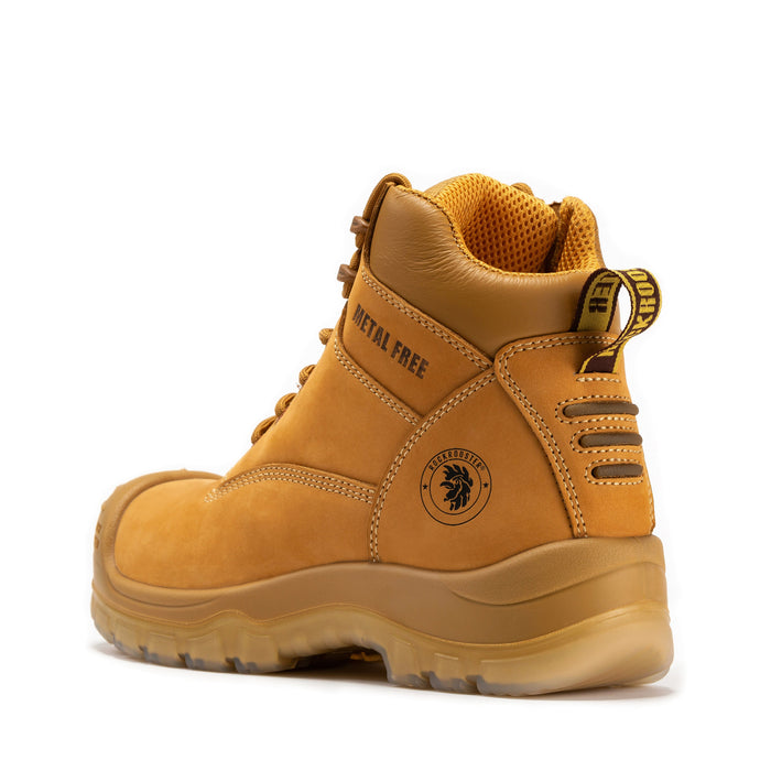 rockrooster Woodland Wheat 6 inch Composite Toe Zip-sided Leather Work Boots AK659 - Rock Rooster Footwear Inc