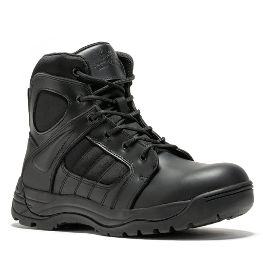 Botas Pro Black Men's 6 inch Side Zipper Rubber Sole Tactical Boots BMP111BK - Rock Rooster Footwear Inc