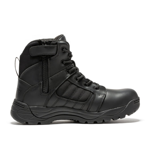 Botas Pro Black Men's 6 inch Side Zipper Rubber Sole Tactical Boots BMP111BK - Rock Rooster Footwear Inc