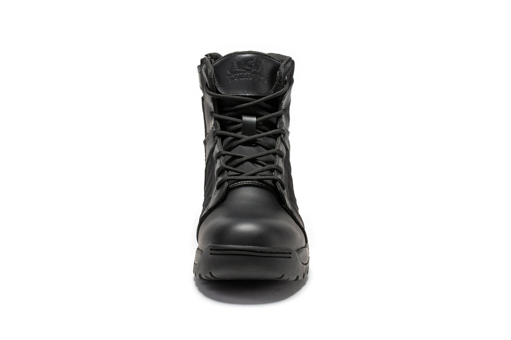Botas Pro Black Men's 6 inch Side Zipper Rubber Sole Tactical Boots BMP111BK - Rock Rooster Footwear Inc