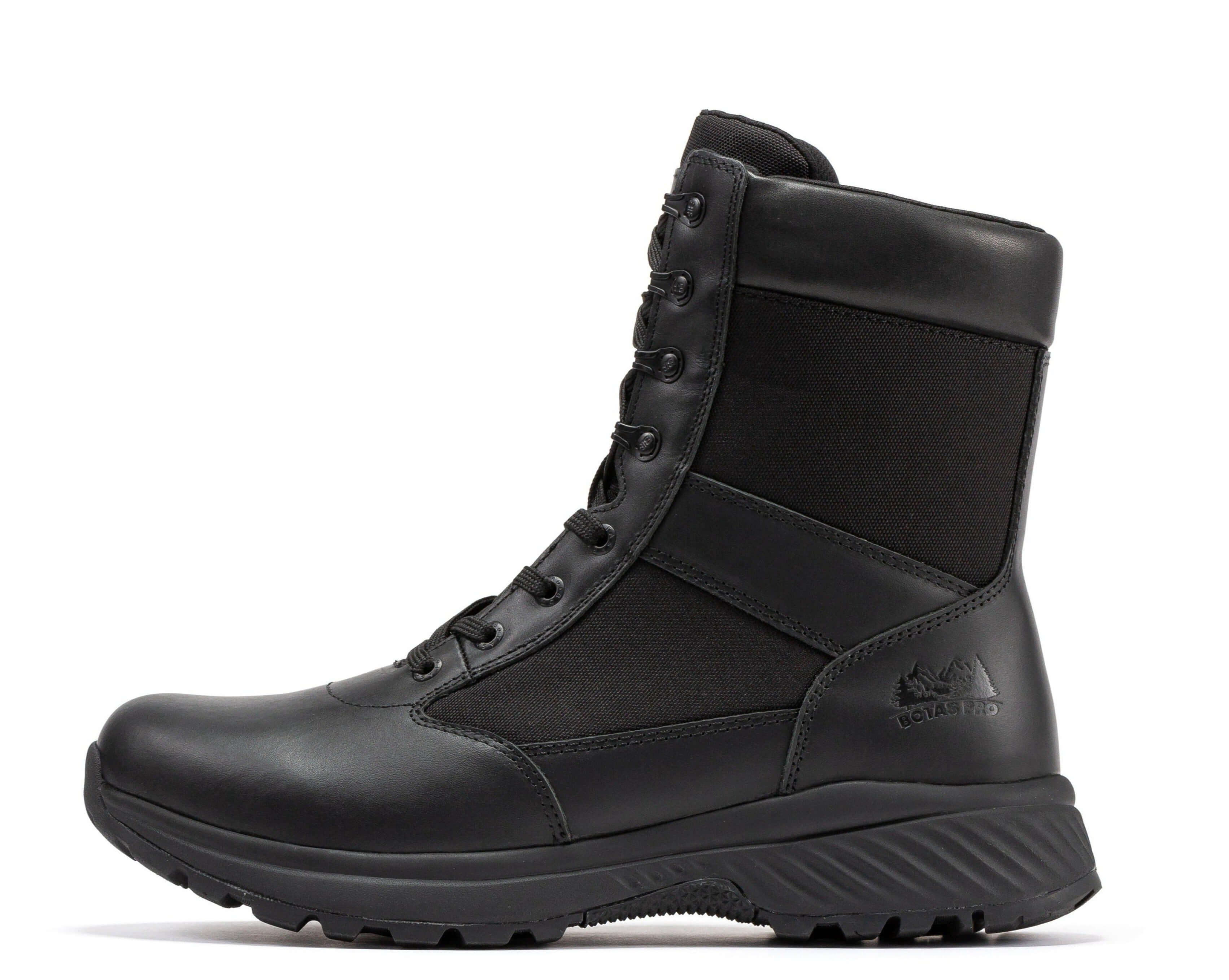Black Men's 8 inch Side Zipper Military Tactical Boots