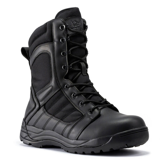 Botas Pro Black Men's 8 inch Side Zipper Rubber Sole Tactical Boots BMP110BK - Rock Rooster Footwear Inc
