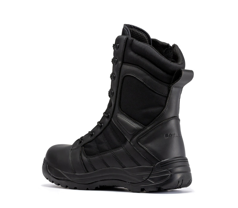 Botas Pro Black Men's 8 inch Side Zipper Rubber Sole Tactical Boots BMP110BK - Rock Rooster Footwear Inc