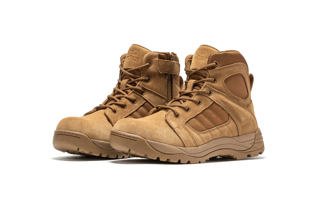 Botas Pro Coyote Men's 6 inch Side Zipper Rubber Sole Tactical Boots BMP111CT - Rock Rooster Footwear Inc