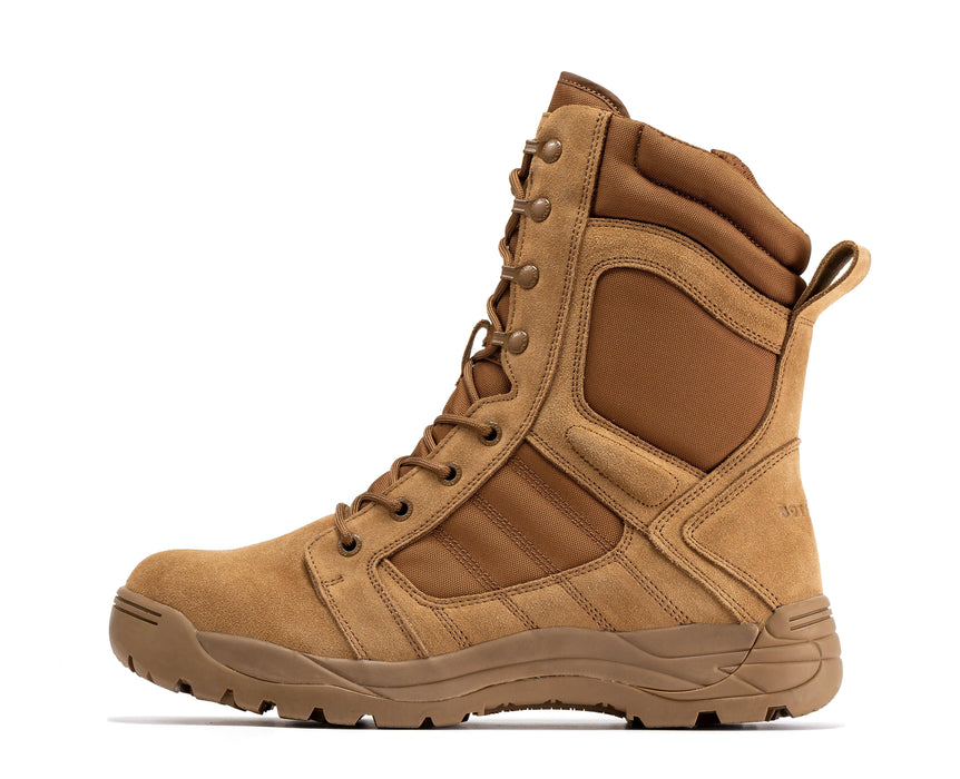 Botas Pro Coyote Men's 8 inch Side Zipper Rubber Sole Tactical Boots BMP110CT - Rock Rooster Footwear Inc
