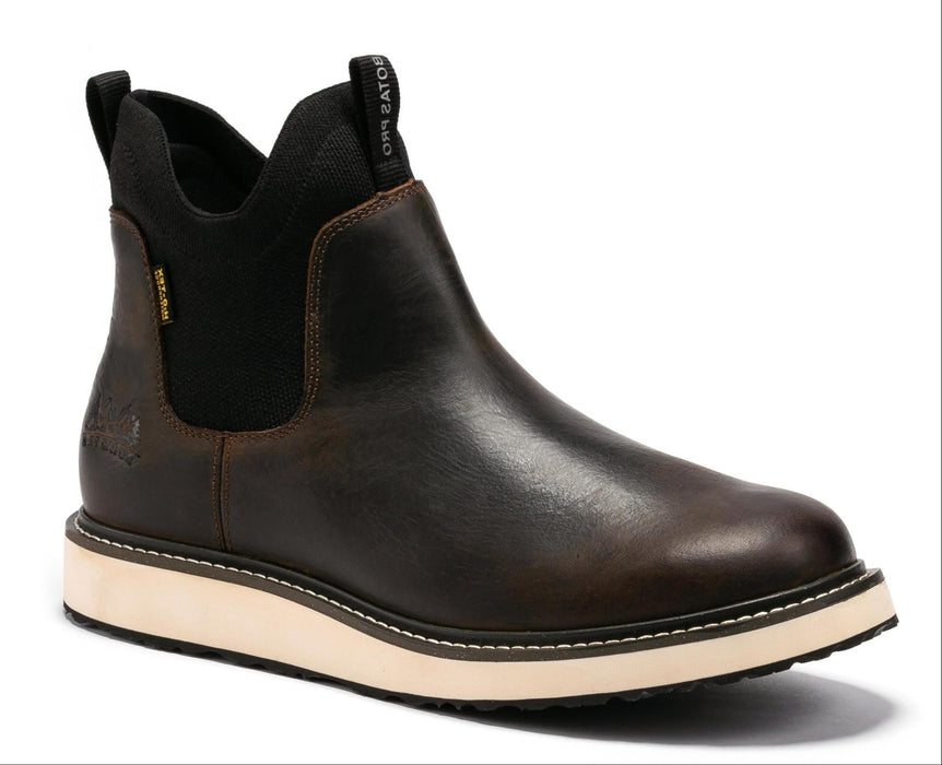 Botas Pro Dark Brown Men's 6 inch Wedge Chelsea Pull-On Boots VBP503 - Rock Rooster Footwear Inc