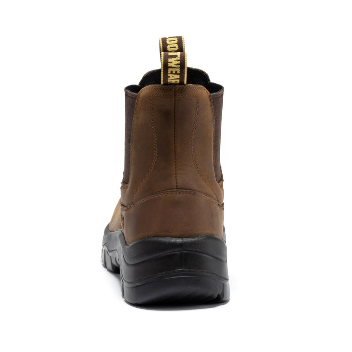 ROCKROOSTER Woodland Brown 6 inch Composite Toe Pull-on Leather Work Boots AK664 - Rock Rooster Footwear Inc