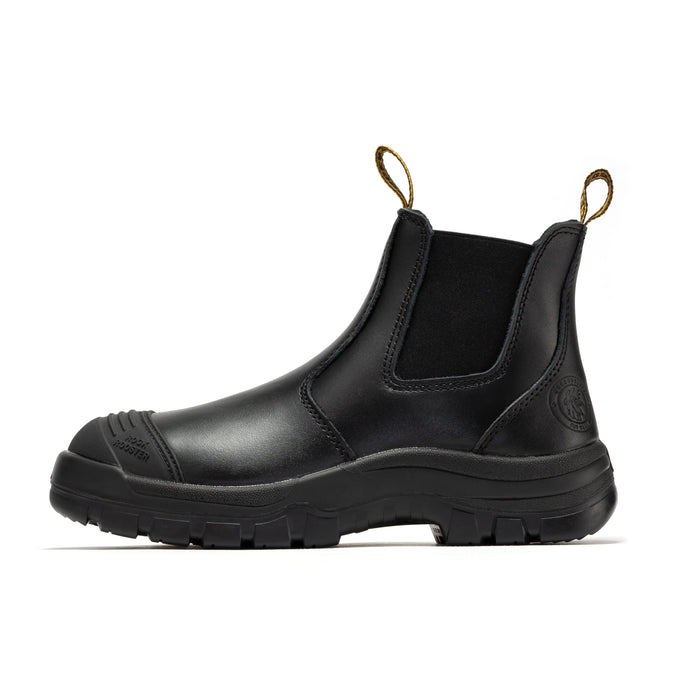 ROCKROOSTER Bakken Black 6 inch Pull on Leather Work Boots AK227 - Rock Rooster Footwear Inc