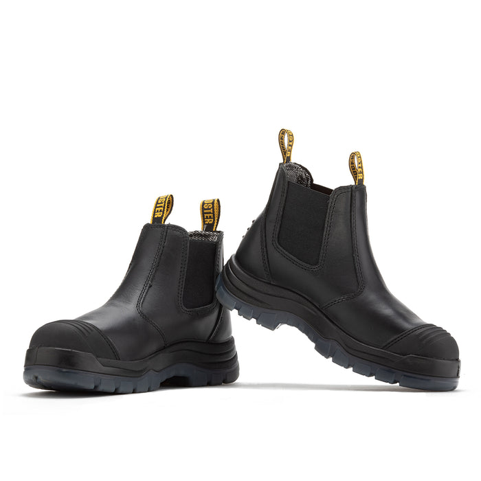 ROCKROOSTER Bakken Black 6 inch Pull on Leather Work Boots AK227 - Rock Rooster Footwear Inc