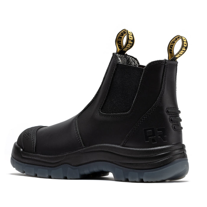 ROCKROOSTER Bakken Black 6 inch Pull on Leather Work Boots AK227 - Rock Rooster Footwear Inc