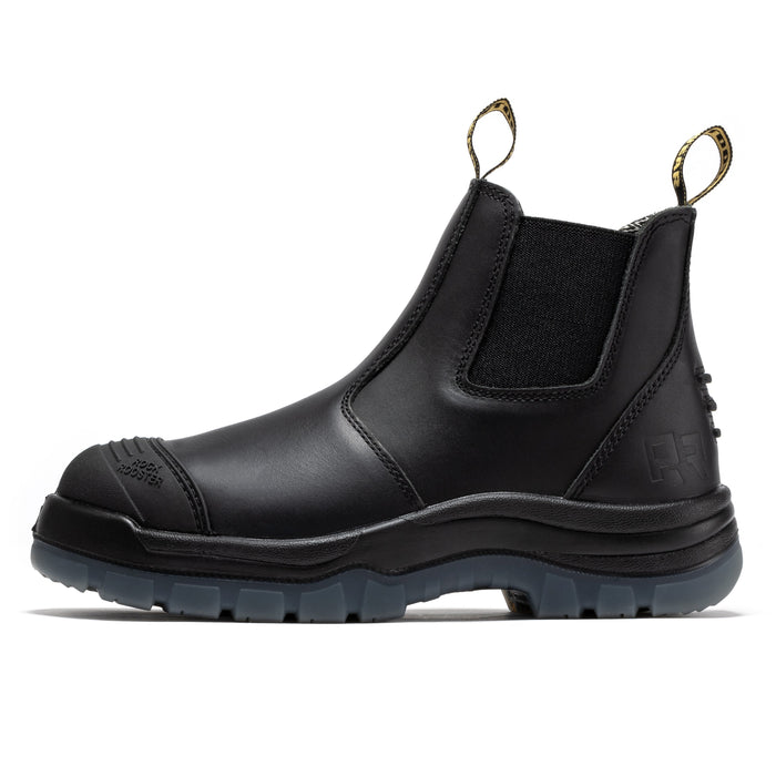 ROCKROOSTER Bakken Black 6 inch Pull on Leather Work Boots AK227 - Rock Rooster Footwear Inc