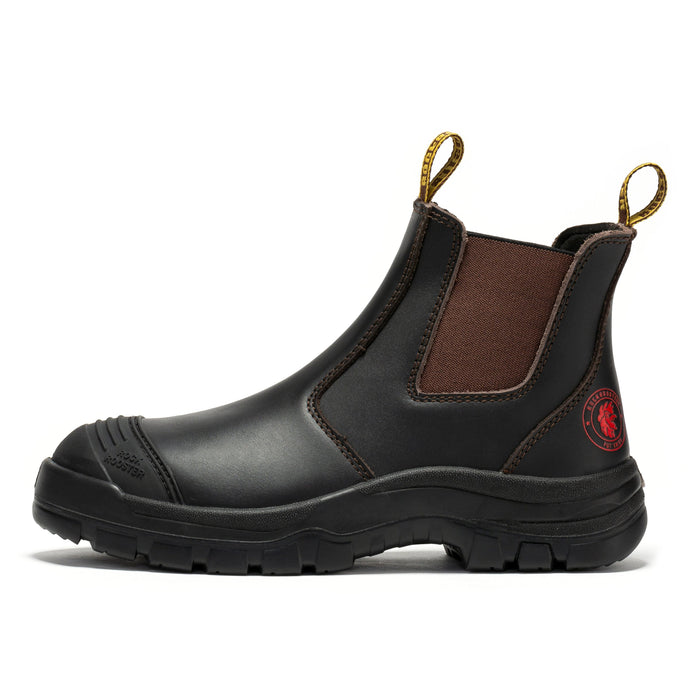 ROCKROOSTER Bakken Dark Brown 6 inch Pull on Leather Work Boots AK229 - Rock Rooster Footwear Inc