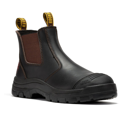 ROCKROOSTER Bakken Dark Brown 6 inch Pull on Leather Work Boots AK229 - Rock Rooster Footwear Inc