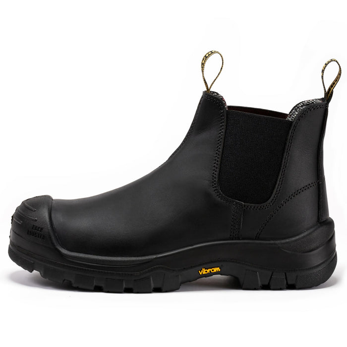 ROCKROOSTER Beaufort Men's Black 6 inch Composite Toe Pull-on Leather Work Boots VAK630 - Rock Rooster Footwear Inc