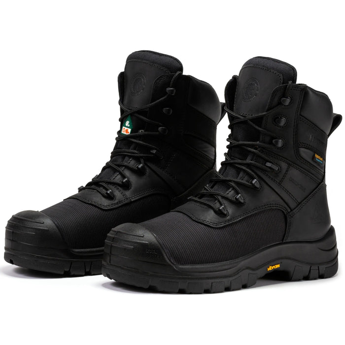 ROCKROOSTER Beaufort Men's Black 8 inch Waterproof Composite Toe Work Boots VAK830 - Rock Rooster Footwear Inc
